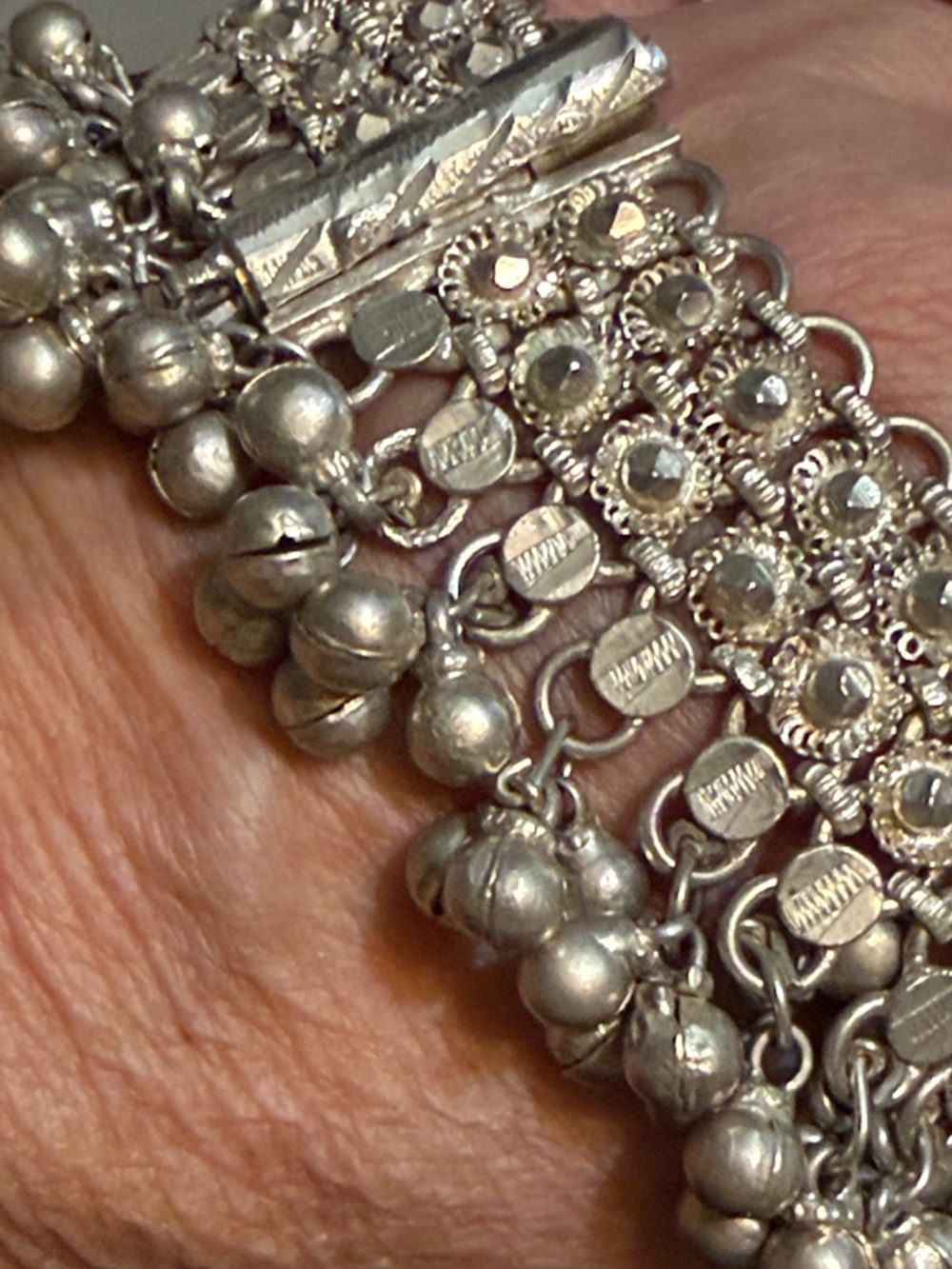 Silver-Tone Bell Charm ANKLE Bracelet - Festival and Belly Dancing - Picture 6 of 6